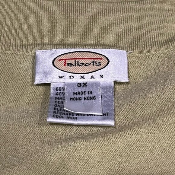 Talbots Women's Sweater in Light Olive 3X - Picture 6 of 7